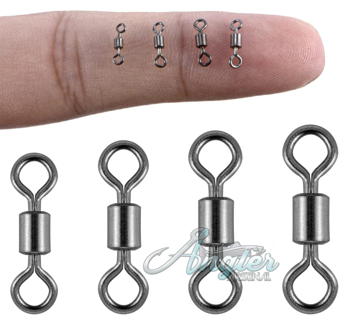 Alwonder 100 Pack Micro Swivels by Angler Arsenal for Fly Fishing