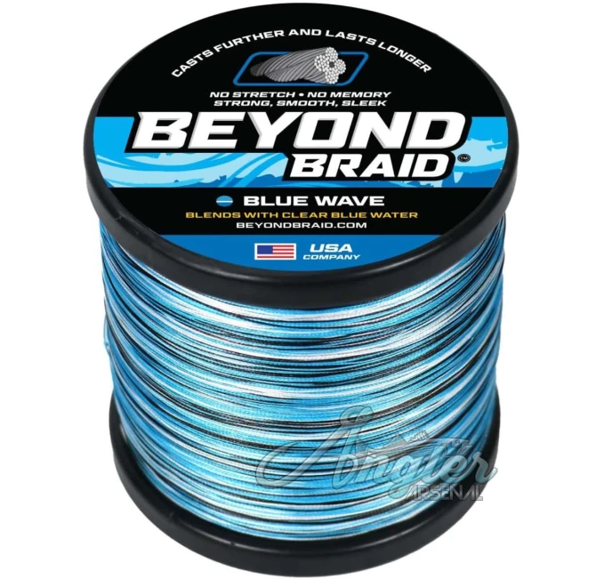 Beyond Braid Braided Fishing Line Super Strong Abrasion Resistant No Stretch Blue Camo Moss Camo White Green Pink 4 Strand 8 Strand Angler Arsenal