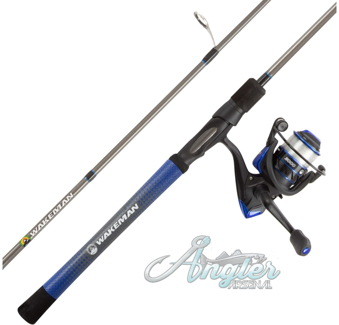 Wakeman Fishing Combo Pre-Spooled Reel Carbon Rod Angler Arsenal