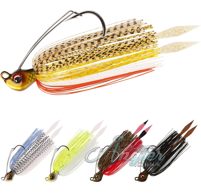 Weedless Bass Fishing Jigs with Stainless Wire Angler Arsenal
