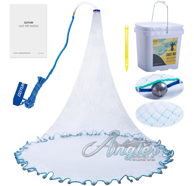 Goture 3ft Cast Net with 3/8in Mesh by Angler Arsenal