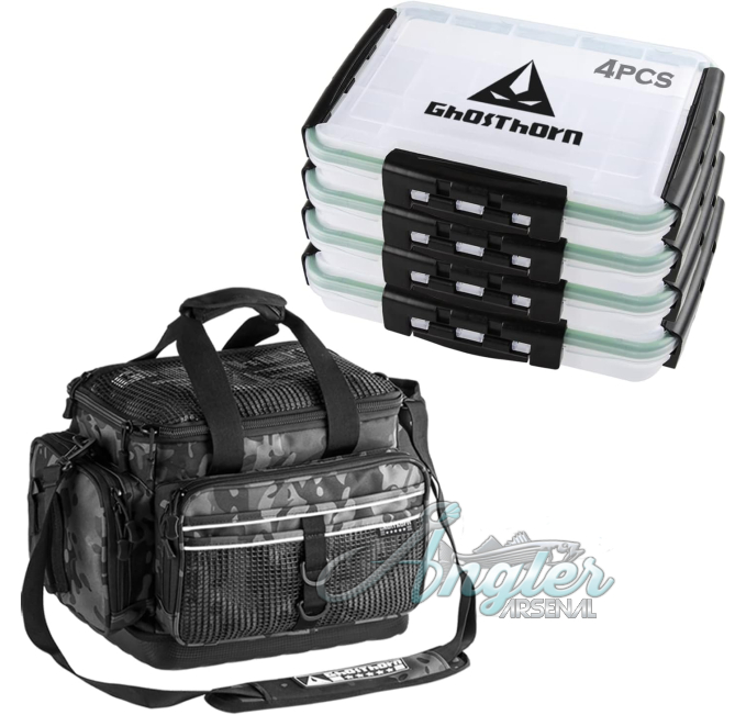 Ghosthorn Fishing Tackle Box Waterproof Organizer with Dividers Angler Arsenal