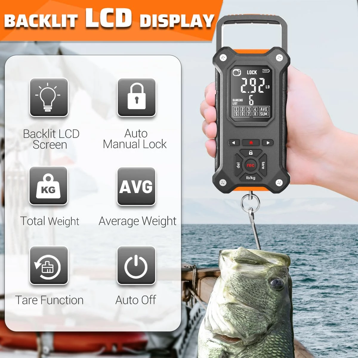 Snail Trail Tournament Bass Scale Angler Arsenal 50lb Capacity - Image 4