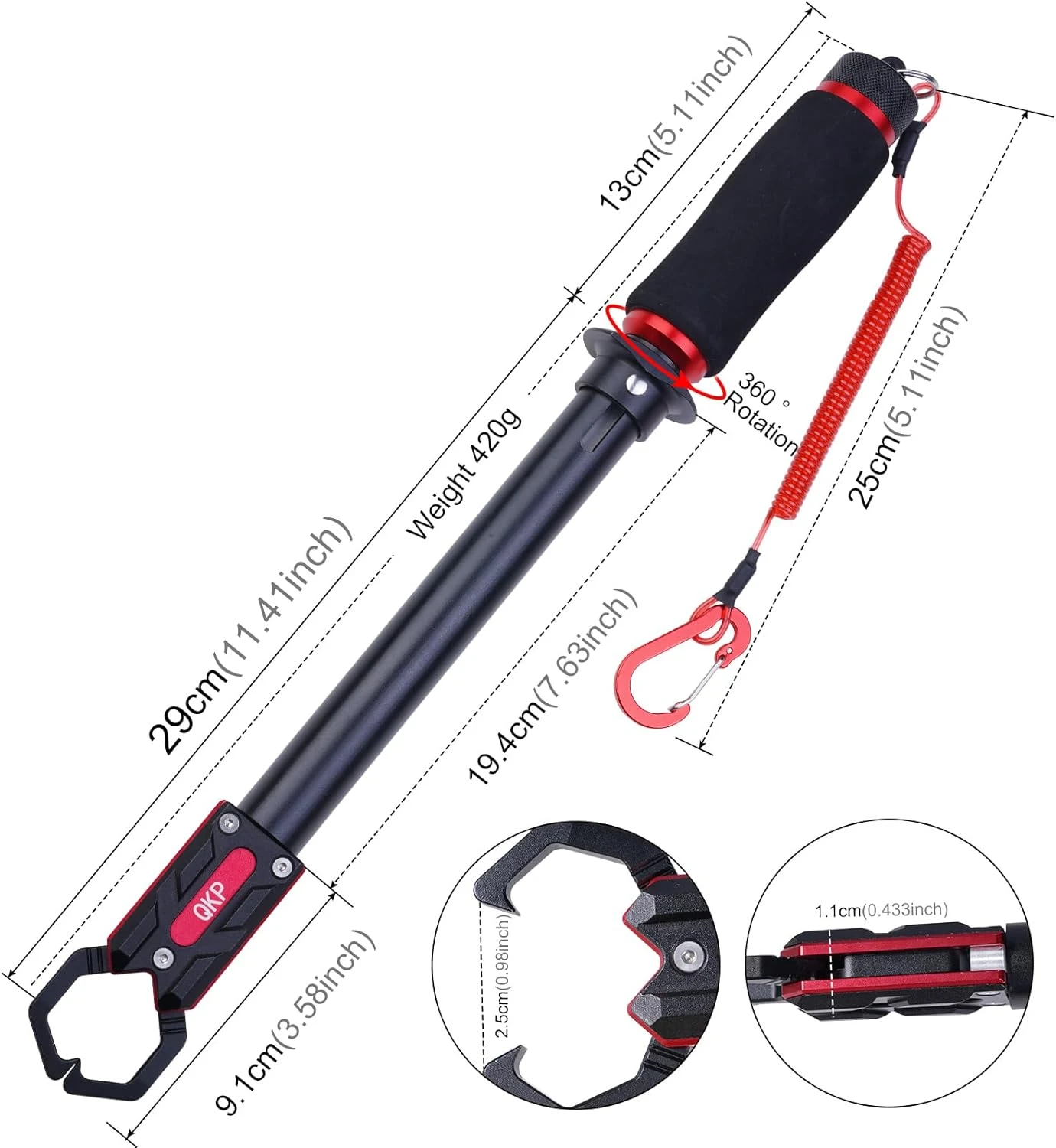 QKP Fish Grabber Angler Arsenal Multi-Function Lip Gripper Tool - Image 3