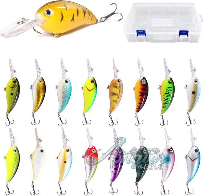 Bass Fishing Lures 17PCS Deep Diving Crankbaits Angler Arsenal