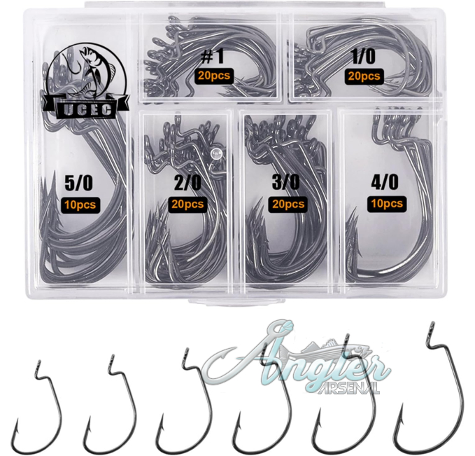 UCEC Fishing Hooks EWG Offset Wide Gap for Bass Angler Arsenal