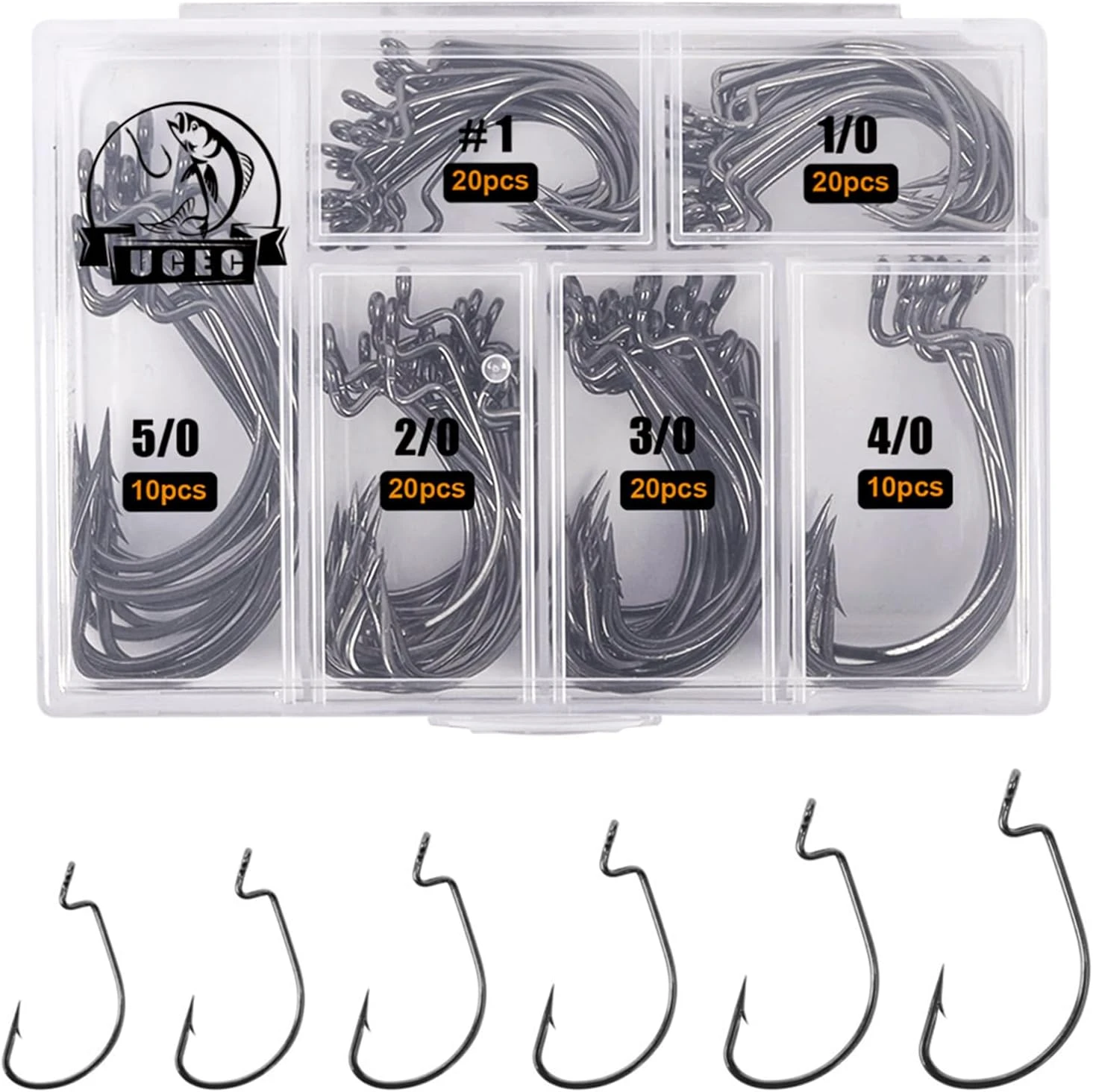 UCEC Fishing Hooks EWG Offset Wide Gap for Bass Angler Arsenal