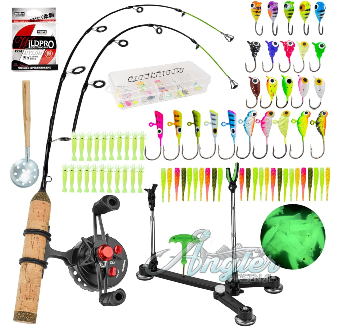QualyQualy Ice Fishing Kit with Rod Holder at Angler Arsenal