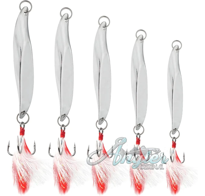 Fishing Spoons Lures Angler Arsenal 5 Sizes Metal Baits