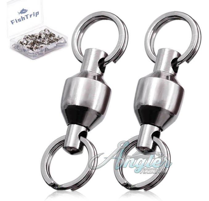 FishTrip Fishing Swivels with Split Rings by Angler Arsenal 25pcs