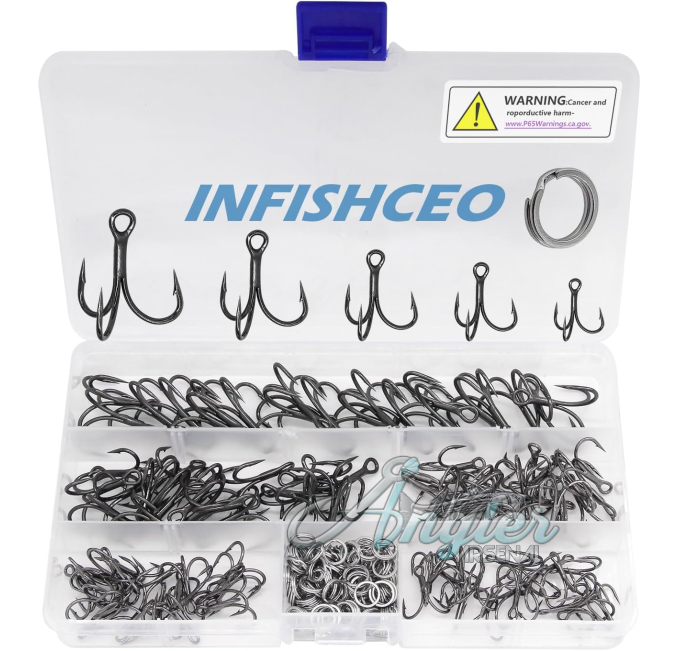 INFISHCEO Fishing Treble Hooks Angler Arsenal 3X Strong Set