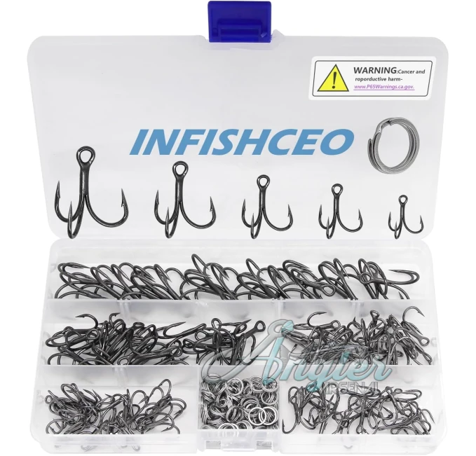 INFISHCEO Fishing Treble Hooks Angler Arsenal 3X Strong Set