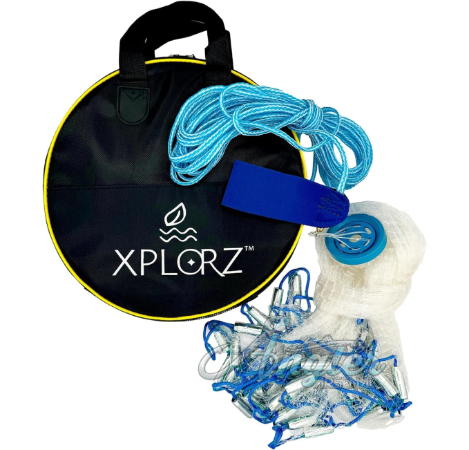 4ft 6ft 8ft Cast Nets by Angler Arsenal with Heavy Duty Sinkers