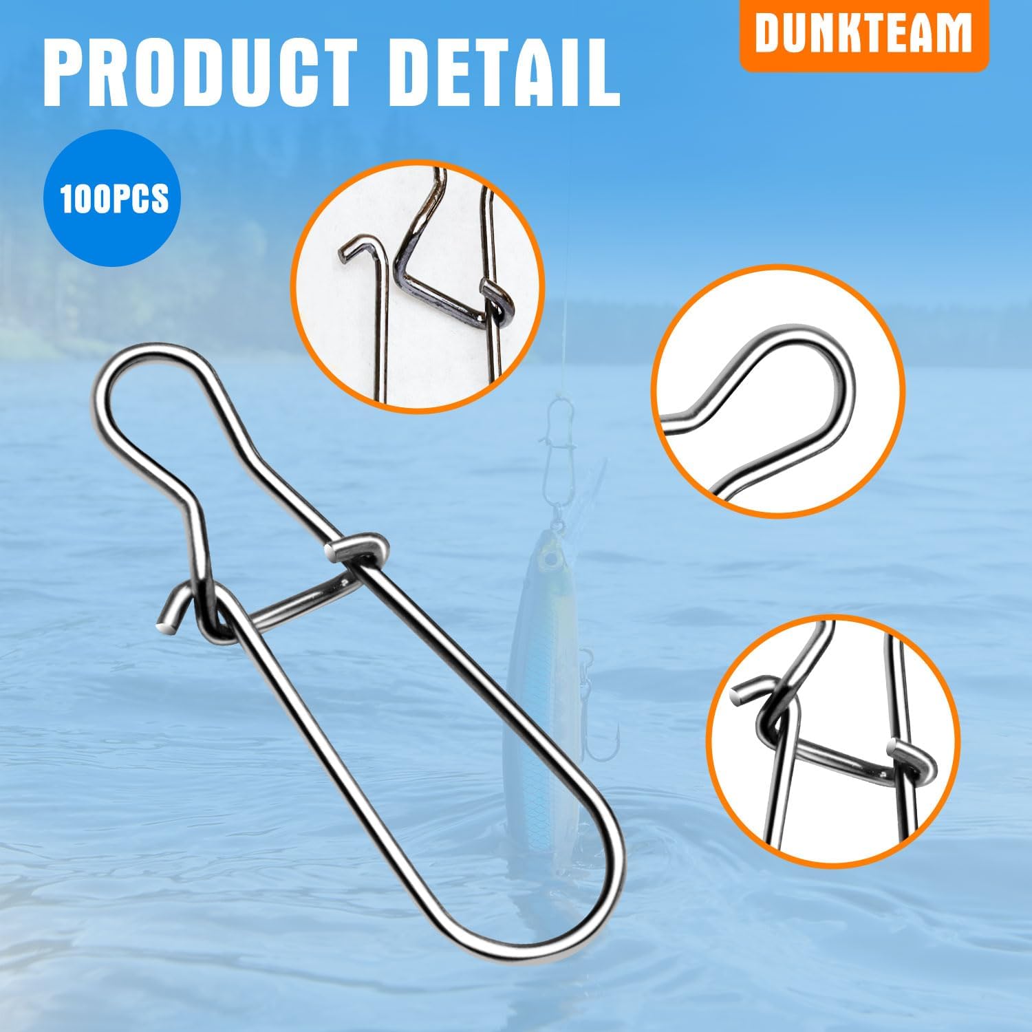 DunkTeam 100PCS Stainless Steel Duo Lock Snap Clips by Angler Arsenal - Image 3