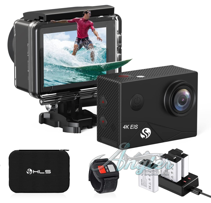 HLS 4k Action Camera with 3 Batteries and Wide Angle Lens at Angler Arsenal