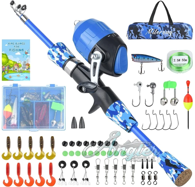 Milerong Kids Fishing Rod and Reel Combo Kit Angler Arsenal