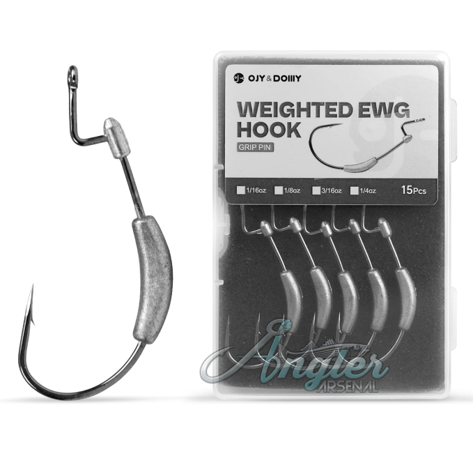 Weighted Swimbait Hooks EWG Worm Hooks 15pcs Angler Arsenal