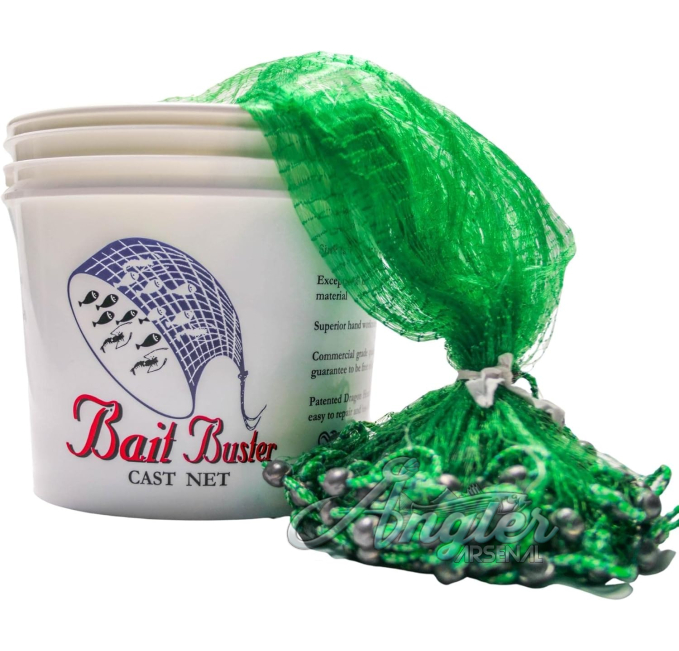Bait Buster 7ft Radius Cast Net 3/8 inch Mesh Angler Arsenal