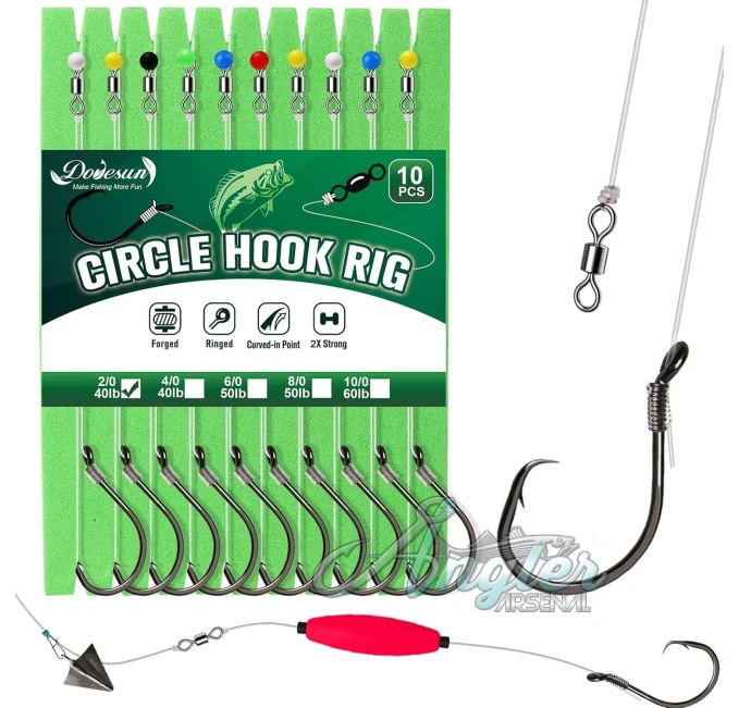 Circle Hooks Rigs for Saltwater Fishing by Angler Arsenal