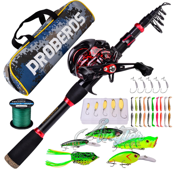 Telescopic Fishing Rod and Reel Combo Angler Arsenal Gear Set