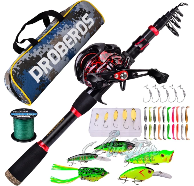 Telescopic Fishing Rod and Reel Combo Angler Arsenal Gear Set