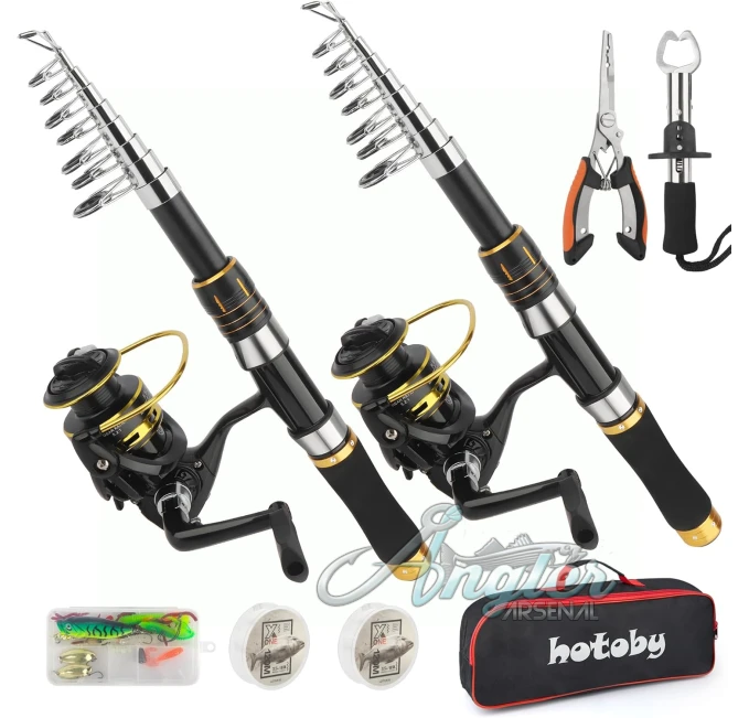 Fishing Rod and Reel Combo Set Angler Arsenal Gear Kit
