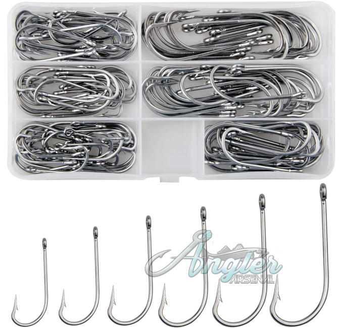 Saltwater Fishing J Hooks 120pcs Set Angler Arsenal Forged