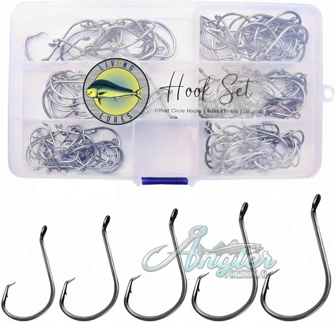 Living Lures Circle Hooks 150PCS Saltwater Fishing Angler Arsenal