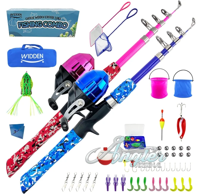 WIDDEN Portable Kids Fishing Kit by Angler Arsenal for Youth