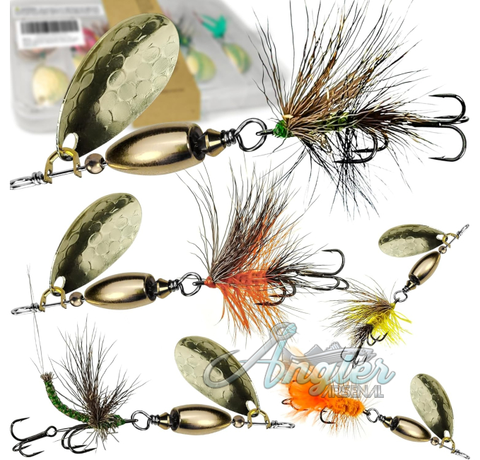 Rooster Tail Trout Fishing Lures with Brass Spinner Angler Arsenal