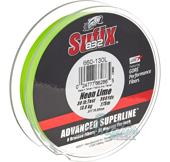 Sufix 832 Braid 30 lb Neon Lime 300 yards Angler Arsenal
