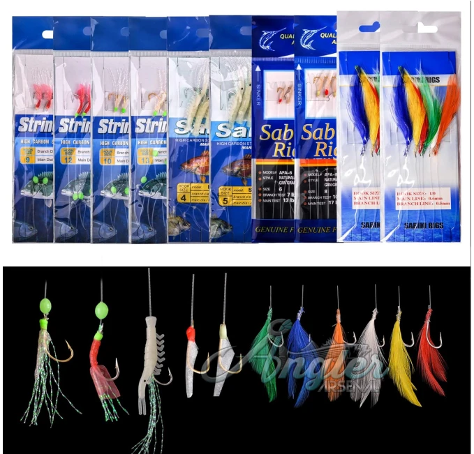 Fishing Bait Rigs 10 Pack with Hooks by Angler Arsenal