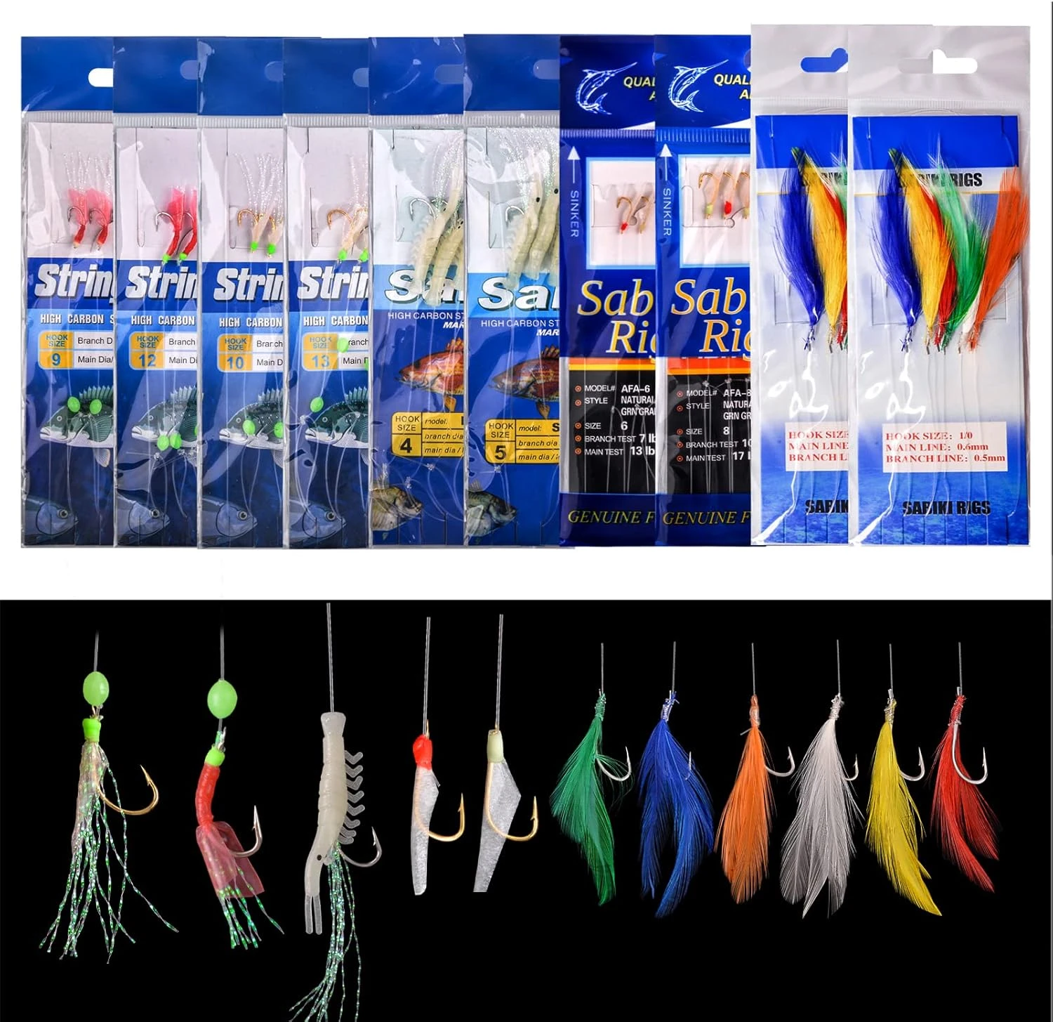 Fishing Bait Rigs 10 Pack with Hooks by Angler Arsenal