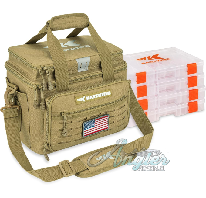 KastKing Karryall Fishing Tackle Bag with 4 Tackle Trays Angler Arsenal