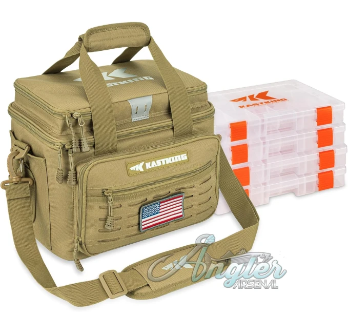 KastKing Karryall Fishing Tackle Bag with 4 Tackle Trays Angler Arsenal