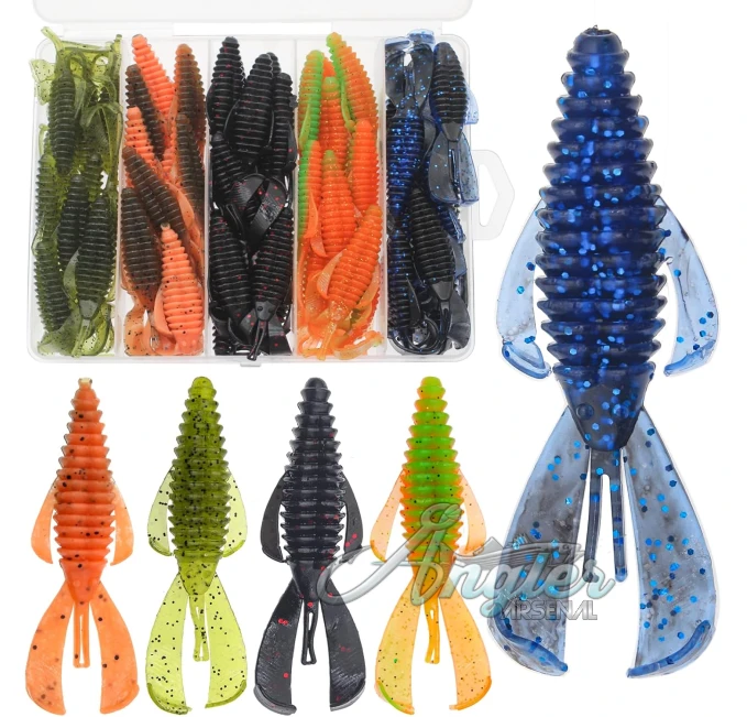 Gefischtter 50Pcs Soft Plastic Fishing Lures Kit for Bass Angler Arsenal