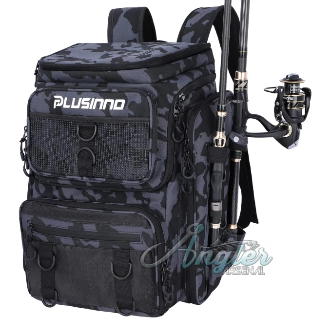 PLUSINNO Fishing Backpack with Rod Holders 42L Angler Arsenal