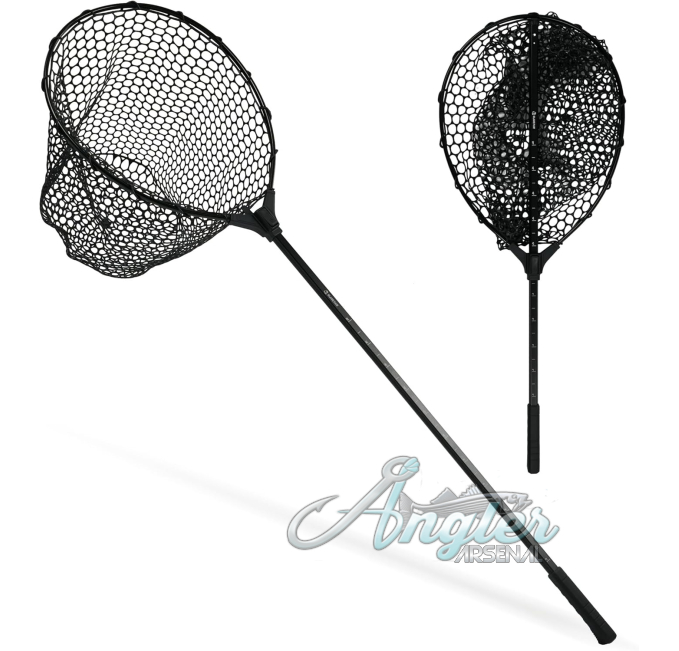 Black Paw Landing Net Angler Arsenal with Soft Rubber Mesh Bag