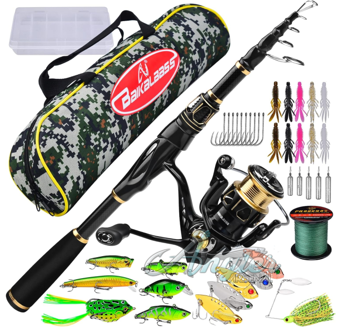 5.9ft Telescopic Fishing Combo with 2000 Spinning Reel Angler Arsenal