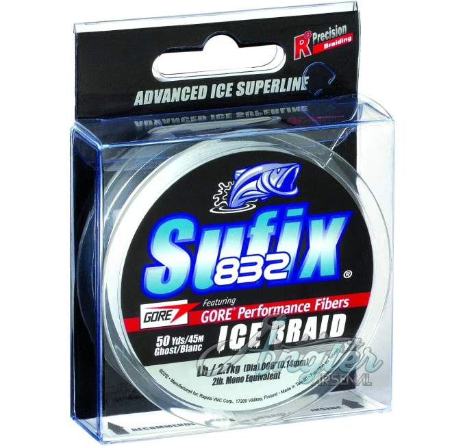 Sufix 832 Ice Braid 4 lb Ghost Superbraid Fishing Line Angler Arsenal