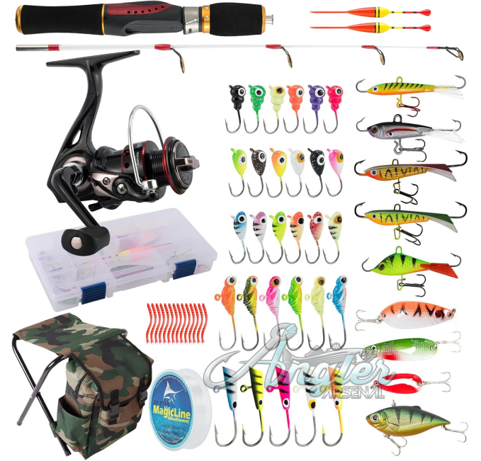 Dr.Fish Ice Fishing Rod and Reel Combo Angler Arsenal Kit