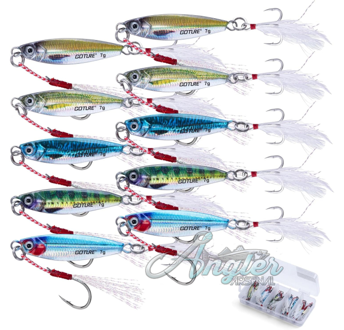 Goture Jig Fishing Lures Angler Arsenal with Treble Assist Hooks