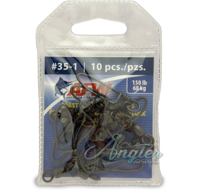 American Fishing Wire Brass Coastlock Snap Swivels 10 Pieces by Angler Arsenal