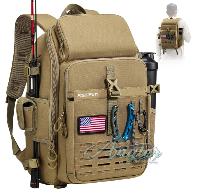 Piscifun Fishing Tackle Backpack Water Resistant Storage Angler Arsenal