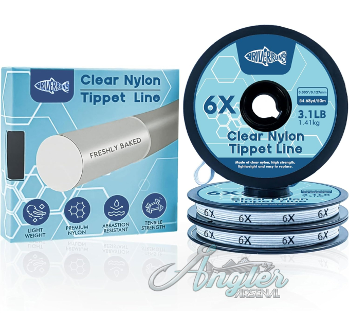 Riverruns Fly Fishing Tippet Leaders Clear Nylon 6X 3PACK 50M Angler Arsenal