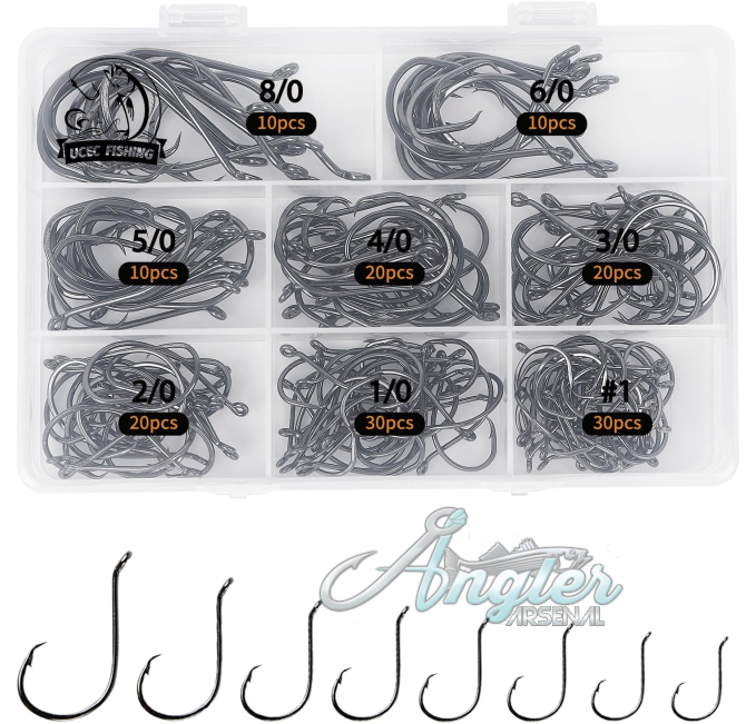 UCEC Fishing Hooks High Carbon Steel Angler Arsenal Circle Hooks