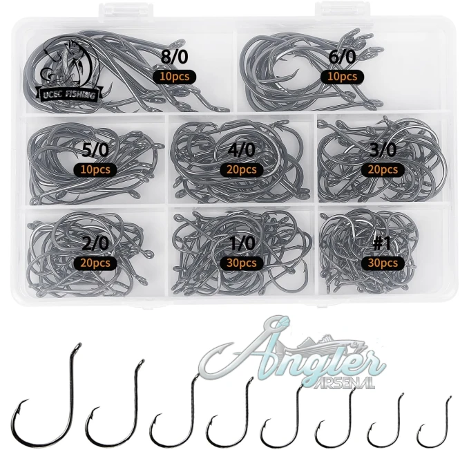 UCEC Fishing Hooks High Carbon Steel Angler Arsenal Circle Hooks
