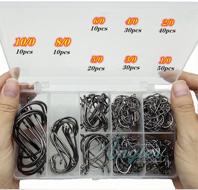 Octopus Fishing Hooks by Angler Arsenal 200Pcs Mixed Sizes