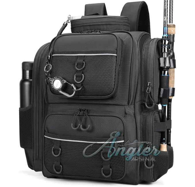 WANOON Fishing Backpack with Waterproof Design and Rod Holders Angler Arsenal