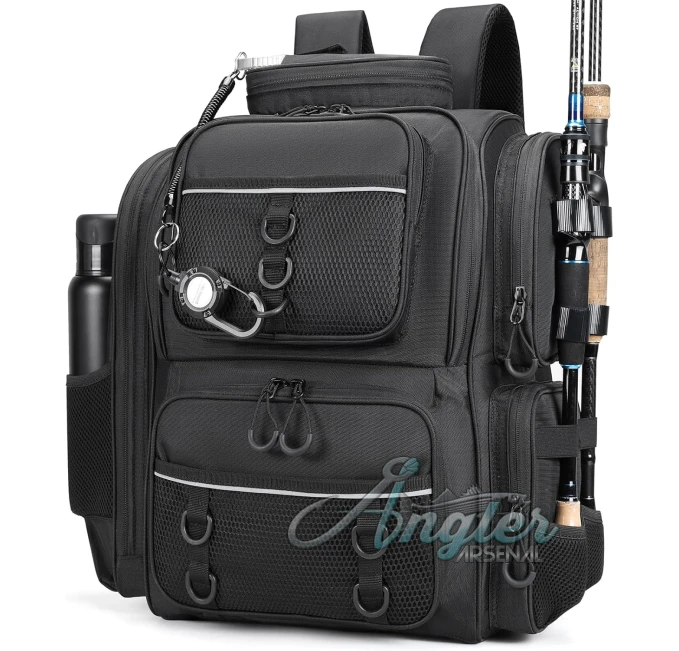 WANOON Fishing Backpack with Waterproof Design and Rod Holders Angler Arsenal